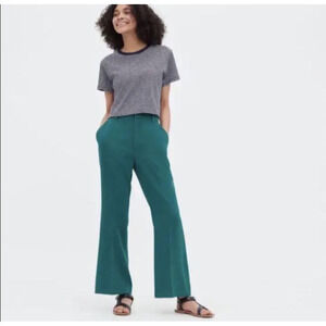 Uniqlo Drape Flared Pants Teal Green